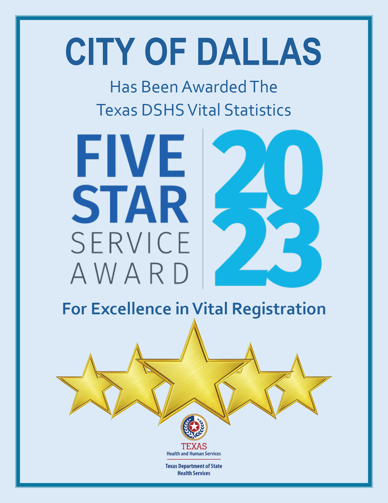 Five Star Service Award image