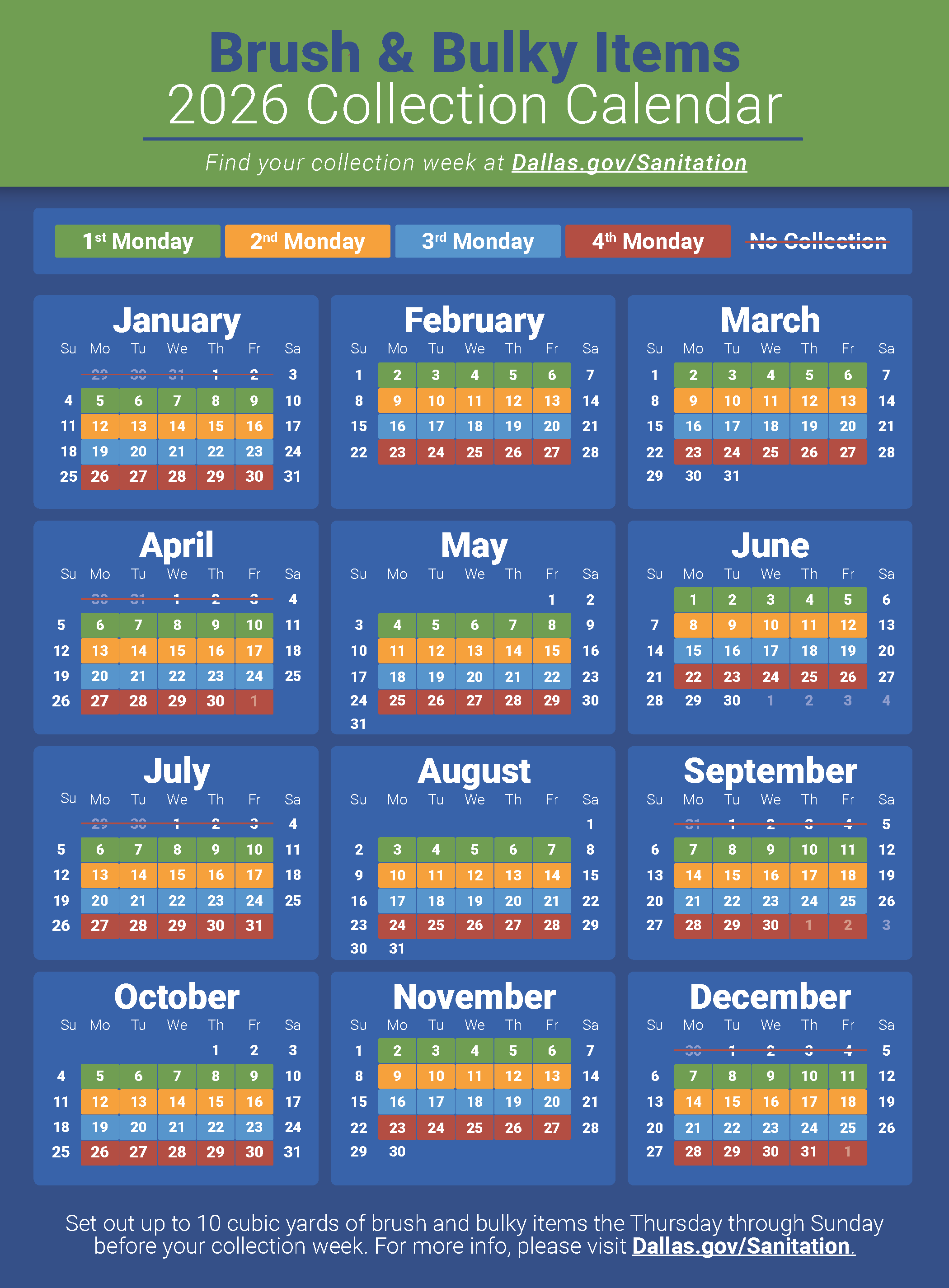 Preview of the 2026 Brush & Bulky collection calendar
