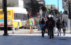 pedestrians on a Dallas street